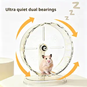 Hamster Transparent Running Wheel Toy For Hamster Ultra Quiet dual bearings Running Exercise Toy Easy To Disassemble And Clean Pets Accessories