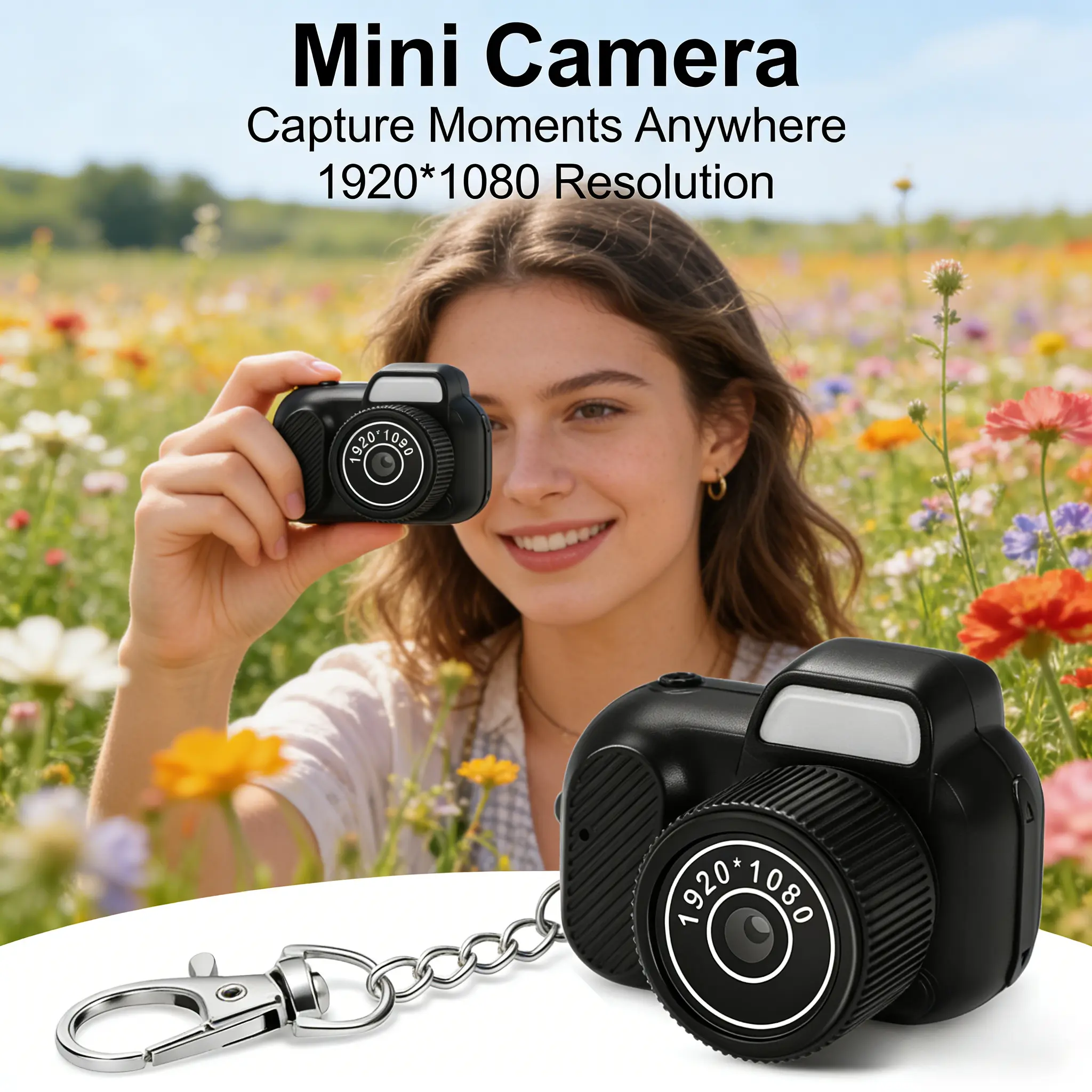 Retro Vintage Mini Keychain Digital Camera - 1080P, 8GB Micro SD Card, 6 Filters, 0.96'' HD Video Recorder, Built-in USB Port, Micro Portable for School, Teenagers' Birthday Use (Phones & Electronics, Cameras & Photography, Video Camcorders)