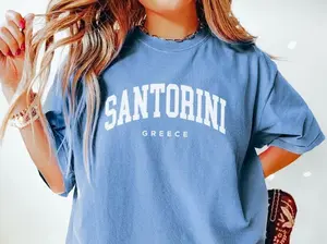 Comfort Colors Santorini Greece T-Shirt | Santorini Comfort Colors Unisex T-Shirt | Santorini Group Tee  Greece Euro Trip Shirts