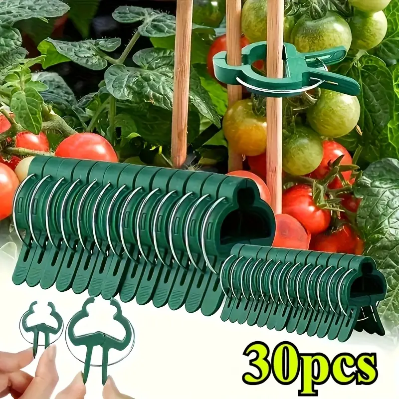 Plant Support Clip, 30pcs/set Durable Plant Support Clip for Tomato and Cucumber Vines, Plastic Garden Tools for Healthy Grape Growth
