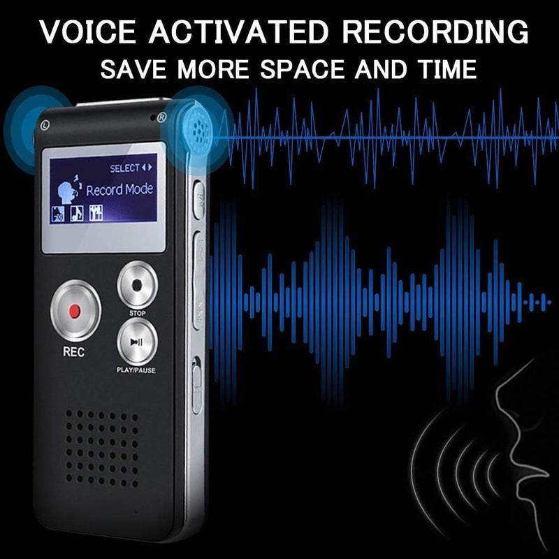 64GB Digital Voice Recorder Voice Activated Recorder for Lectures, Meetings, Interviews Audio Mini Recorder Portable Tape Dictaphone with Playback, USB, MP3