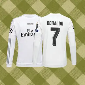 15 16/Home Kit/White/Soccer Jersey/7# Cristiano Ronaldo/Fans Version/Long Sleeve