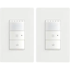 Basics Smart Motion Sensor Dimmer Switch, Single Pole, Works with Alexa Only, 2.4 GHz Wi-Fi, No Hub Required, Voice Control, 2-Pack, White