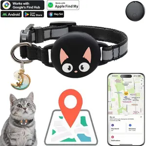 Smart Mini Cat Pet iOS & Android Tracker, Airtag Cat Collar Breakaway, Reflective Kitten Collar with Airtag Holder and Bell