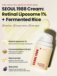 K-SECRET SEOUL 1988 Retinal Cream – Formulated with Advanced Retinal Liposome 1% and Fermented Rice Extract 50mL, wrinkle reducing, brightening, and smooth out uneven skin tone