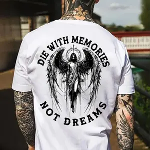 DIE WITH MEMORIES NOT DREAMS Fallen Angel Men's T-Shirt, Top Menswear, Cotton Tee Shirt Casual Streetwear