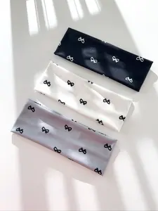 Elegant Women's Bow Print Hairbands Set, Soft Skin-Friendly Material, Colors, Perfect for Daily & Sweet, Bowknot