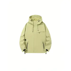 Bmuvlss Men'S Lightweight Hooded Jacket - All-Season Windproof Coat with Full-Zip Closure, Front Pockets - Bright Orange Windbreaker for Hiking, Travel, Urban Commute - Non-Stretch Shell Construction - Casual Outdoor Sportswear, Hiking Gear, Dopamine Colo