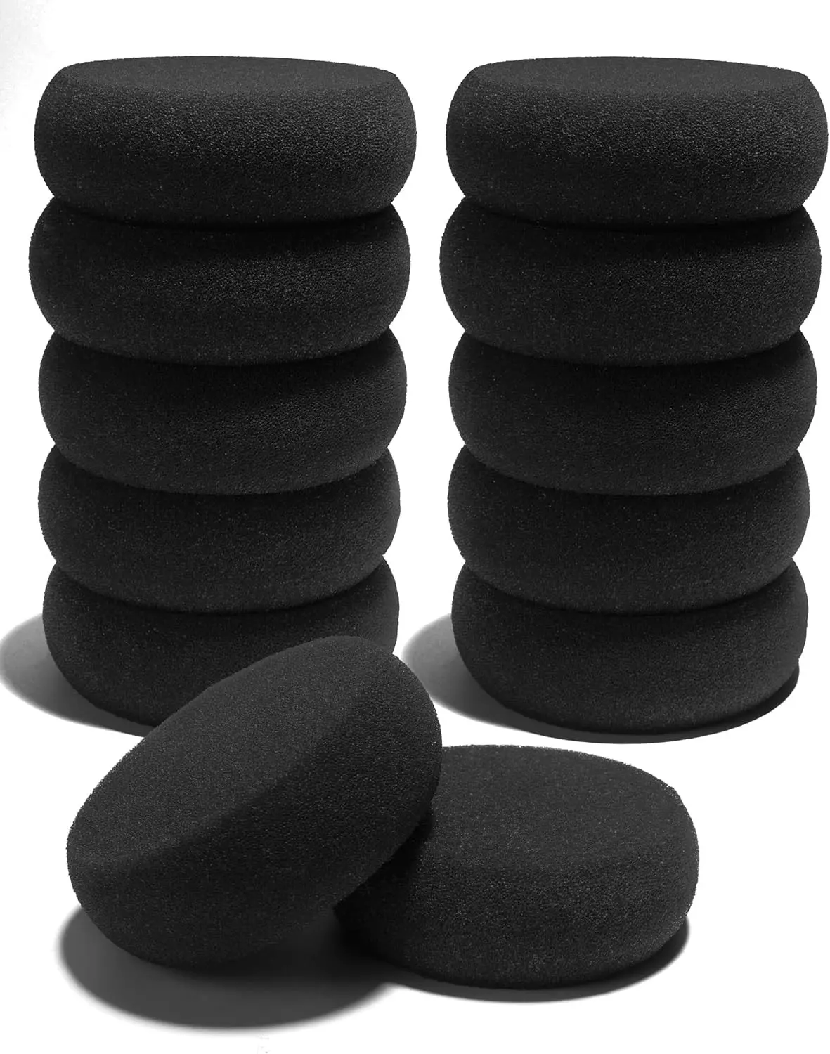 Round Sponges 12pcs 2.96inch Painting Sponges Synthetic Artist Sponges for Art Craft (Black)