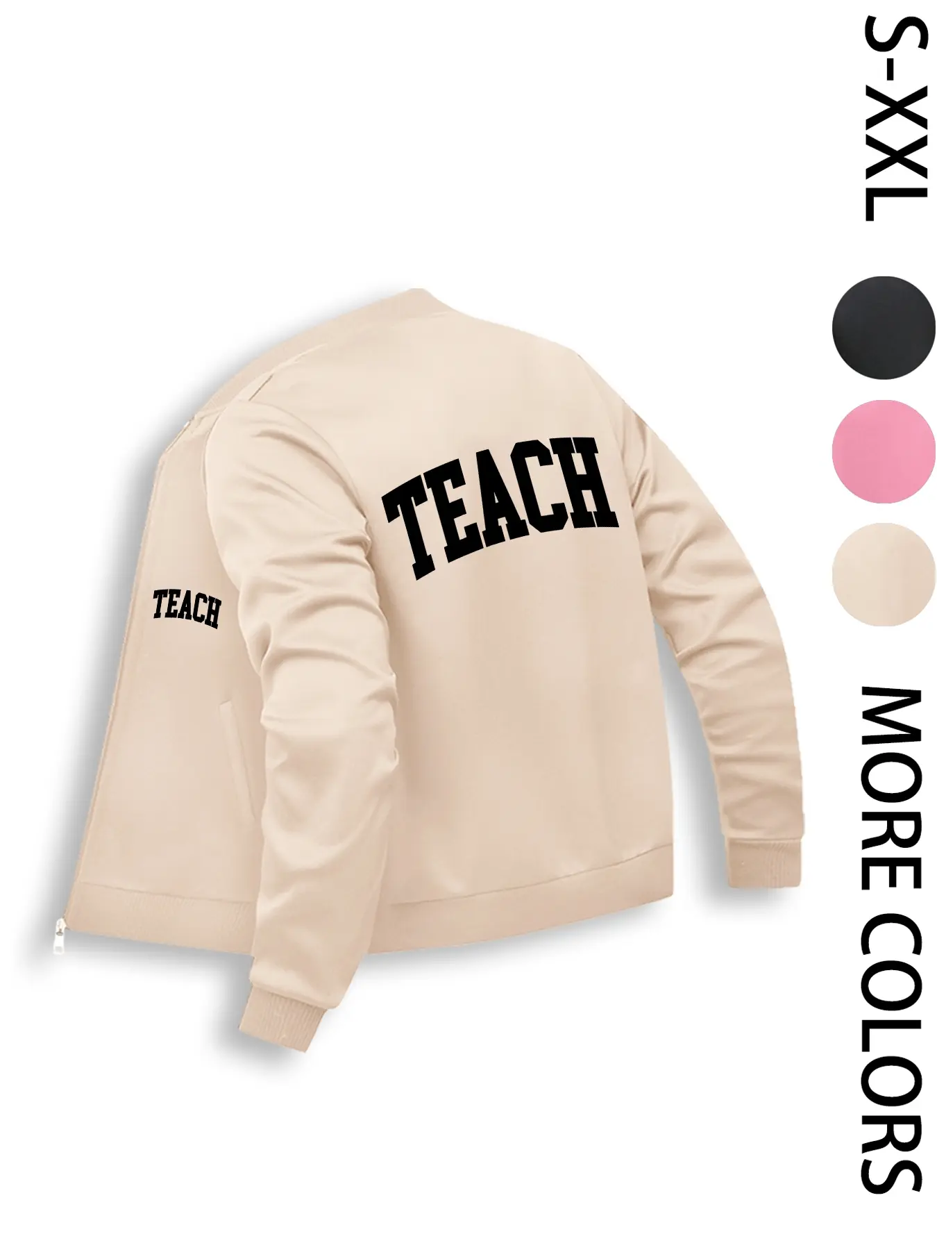 Teacher Jacket, Women's Long-Sleeve Zip-Up Outer Jacket, Casual Daily Wear Top, Comfortable & Stylish Design, Suitable for Layering & Daily Use, Comfortable & Durable Design, Ideal Gift