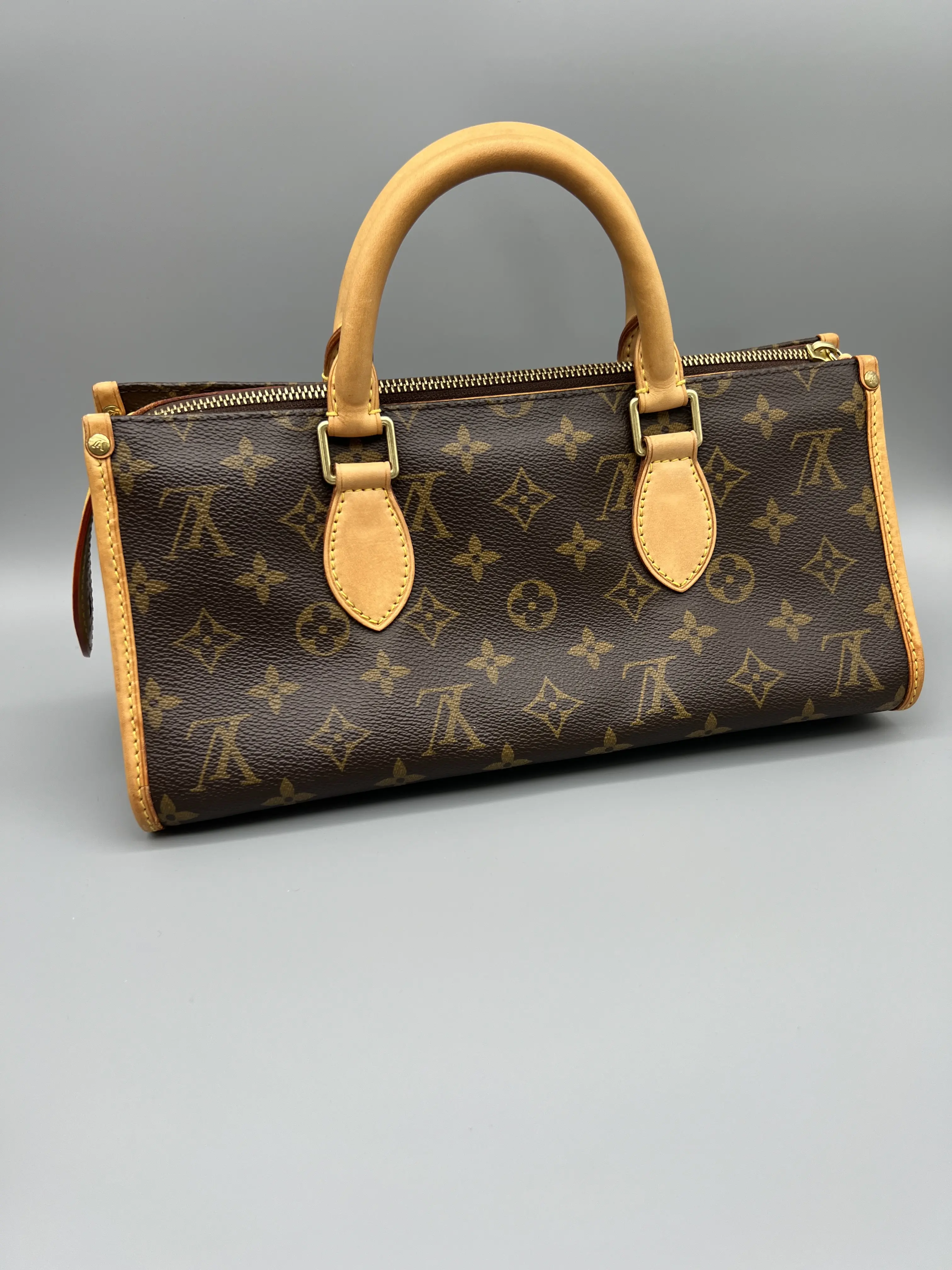 Pre-owned Louis Vuitton Coated Canvas Tote Bags Popincourt Brown Monogram Patterned Handbag with Classic Design