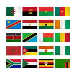20-Piece 3x5ft African Flags, Polyester Banners with Metal Grommets, Festive & Party Supplies Backdrops for Home Decor