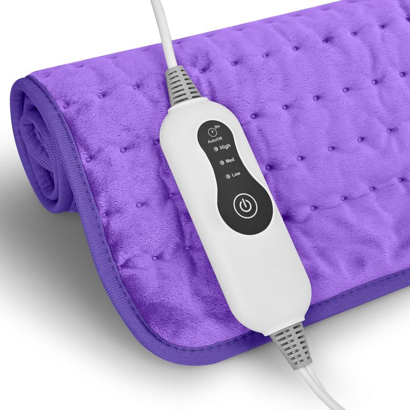 electric heating pad，Portable Heating Pad Relieves menstrual cramps and localized pain Heat therapy pad Quick heating to banish the chill Perfect gift idea Essential for home/office Auto-shutoff feature Three temperature settings Fleece with Heated Massag