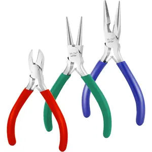 -  Pliers Kit, 3 Pack Mini Chain Nose Pliers Wire Cutters for  Craft & Earring Making