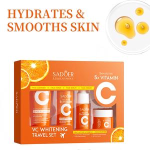 SADOER Facial Care Set for Travelling - Cleanser & Moisturizer Kit Includes Cleanser 30g, Toner 30ml, Serum 10ml, Face cream 15g-Perfect As A Gift For Momand Best Friends