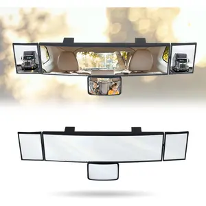 11.Clip On Rear View Mirror with Baby Mirror, Wide Angle Panoramic Mirror Extender for Truck SUV, White