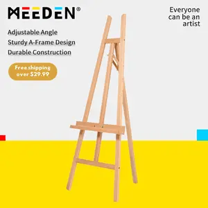MEEDEN Art Large Adjustable Artist Wooden Easel, 59" Height, Beech Wood Floor Easel for Adults,Gift