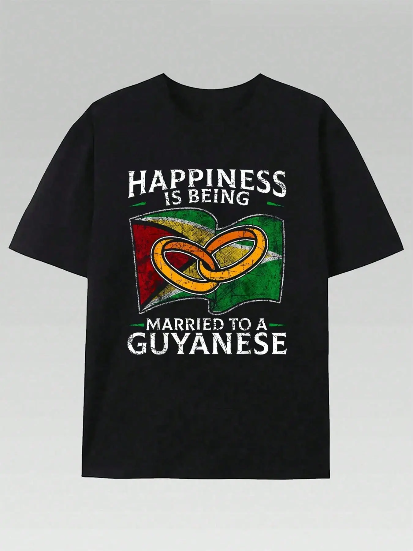 Guyana Marriage Guyanese Married Heritage Flag Culture T-Shirt Cotton T Shirt Men Crew Neck Short Sleeve Casual T-Shirt