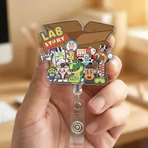 Lab Story 2026 Lab Week Retractable Badge Reel, Laboratory Professional ID Holder Gift MT7