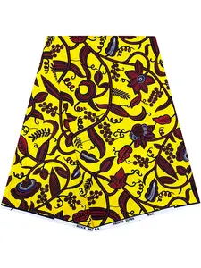 African Print Fabric Ankara Material, 6 Yards Kent Wax Cloth, Ideal for Crafting and Fashion Projects, Vibrant Patterns and Textures