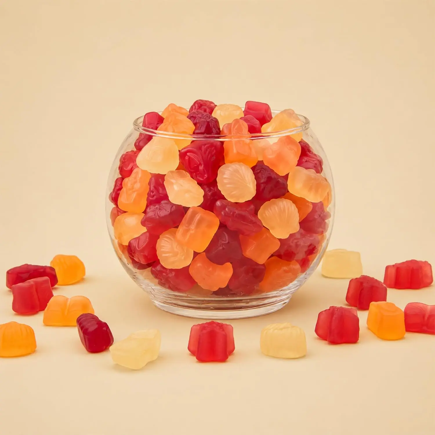 Tropical Fruit Jelly Gummies, 1 Lb Mixed Fruit Candy, Dye-Free, Gelatin-Free, Naturally Flavored, Strawberry Kiwi, Mango & Pineapple