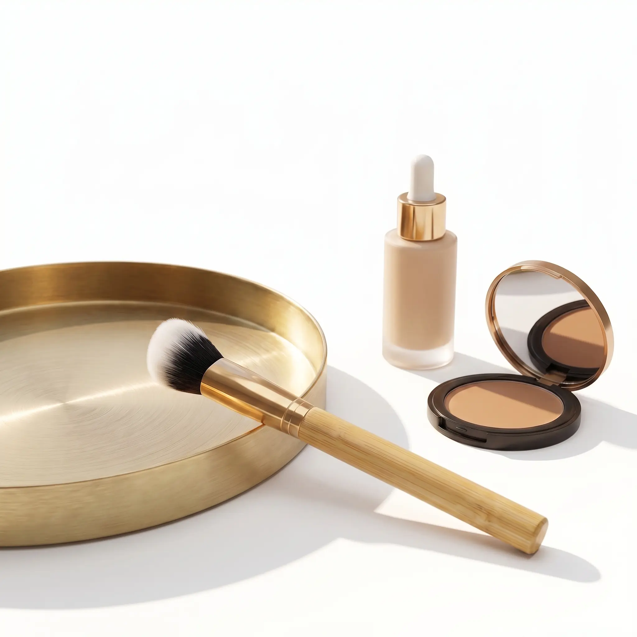 Paw-Shaped Angled Concealer Brush - Synthetic & Wooden Face Makeup Brush Tool for Seamless, Even Application & Spring Glow Enhancement, Face Makeup Brushes