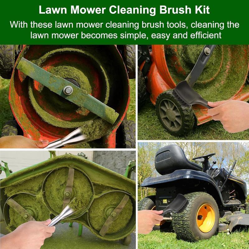 Lawn Mower Deck Scraper Cleaner Brush Kit,Lawn Mower Accessories,Lawnmower Cleaning Tools,2 Pcs Carbon Steel Zinc Plated Linch Pins Pin with Ring Kit Grade Waterproof Boat Trailer Carpet