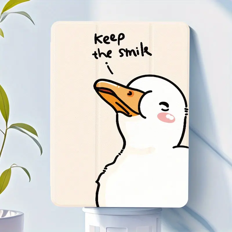 1pc Stylish Cute Duck Design Tablet Case - Full-Body Shockproof Tablet Cover Accessories, Compatible with iPad 5/6 (9.7in), 7/8/9th Gen, Mini 4/5, 10th Gen, Lightweight Foldable Stand for Work & Entertainment