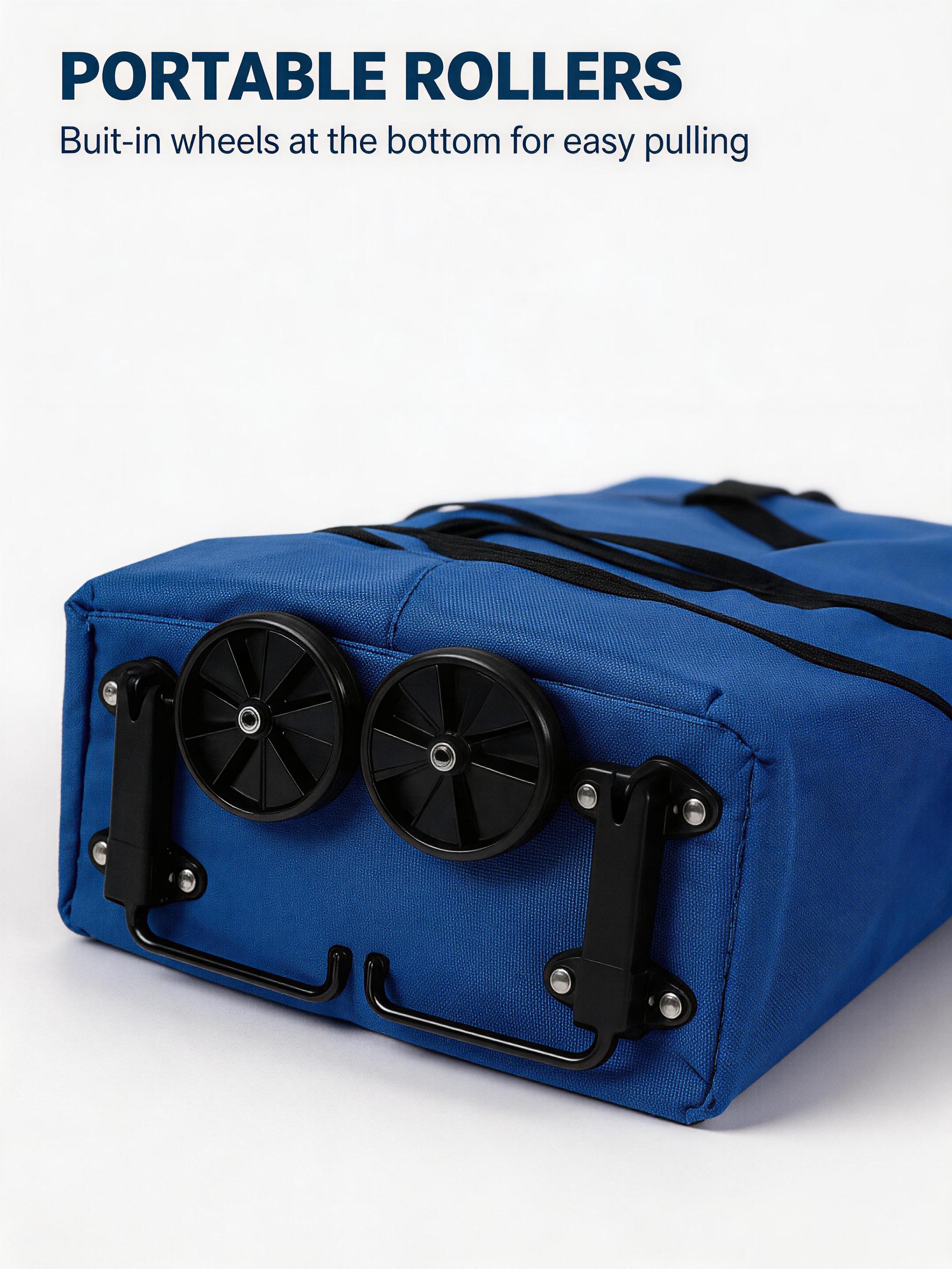 Foldable Shopping Bag with Wheel, 1 CountPortable Collapsible Large Capacity ShoppingBag, Retractable Shopping Bag with Wheel,Foldable Shopping Cart,Shoulder bag,Home Organizer for DailyUse, Grocery Bag Carrier,Picking Up Packages