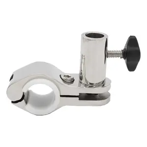 MARINE CITY Stainless Steel Flag Pole Base – 304 Grade Rail Mount Fits 7/8” & 1” Tube for Boats & Yachts