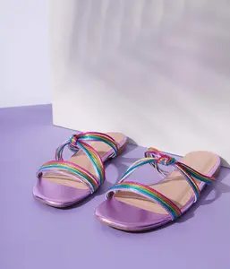 Metallic Rainbow Strappy Sandals