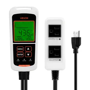 【Summervibes】VEVOR Carbon Dioxide Monitoring Controller, Dual Outlets CO2 Monitor & Controller, Carbon Dioxide Sensor Day and Night Detection Feature, NDIR CO2 Sensor for Greenhouse, Laboratories, Classrooms, Home