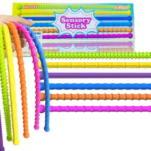 6-Piece Sensory Grippie Set Fidget Sticks, Fun Stress Relief Toys for Kids, Textured Manipulation Toys for Relaxing & Game Time Play