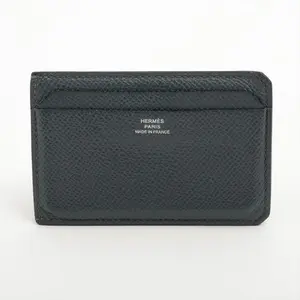 Pre-owned Hermes leather Wallet HERMÈS Veau Epsom City Card Case Wallet