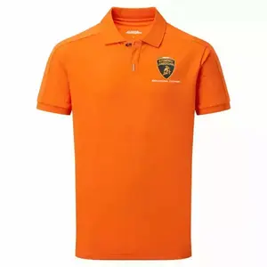 Automobili Lamborghini Squadra Corse Travel Polo Shirt - Blue/Orange/Gray