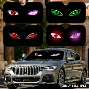 Personality cool Anime Eyes funny Sun Visor Car Windshield Sun Shade UV Block Heat Insulation Reflective Cover Keeps Interior Cool Protects Dashboard Foldable Easy Storage Universal Fit for Car SUV Truck Summer Must-Have