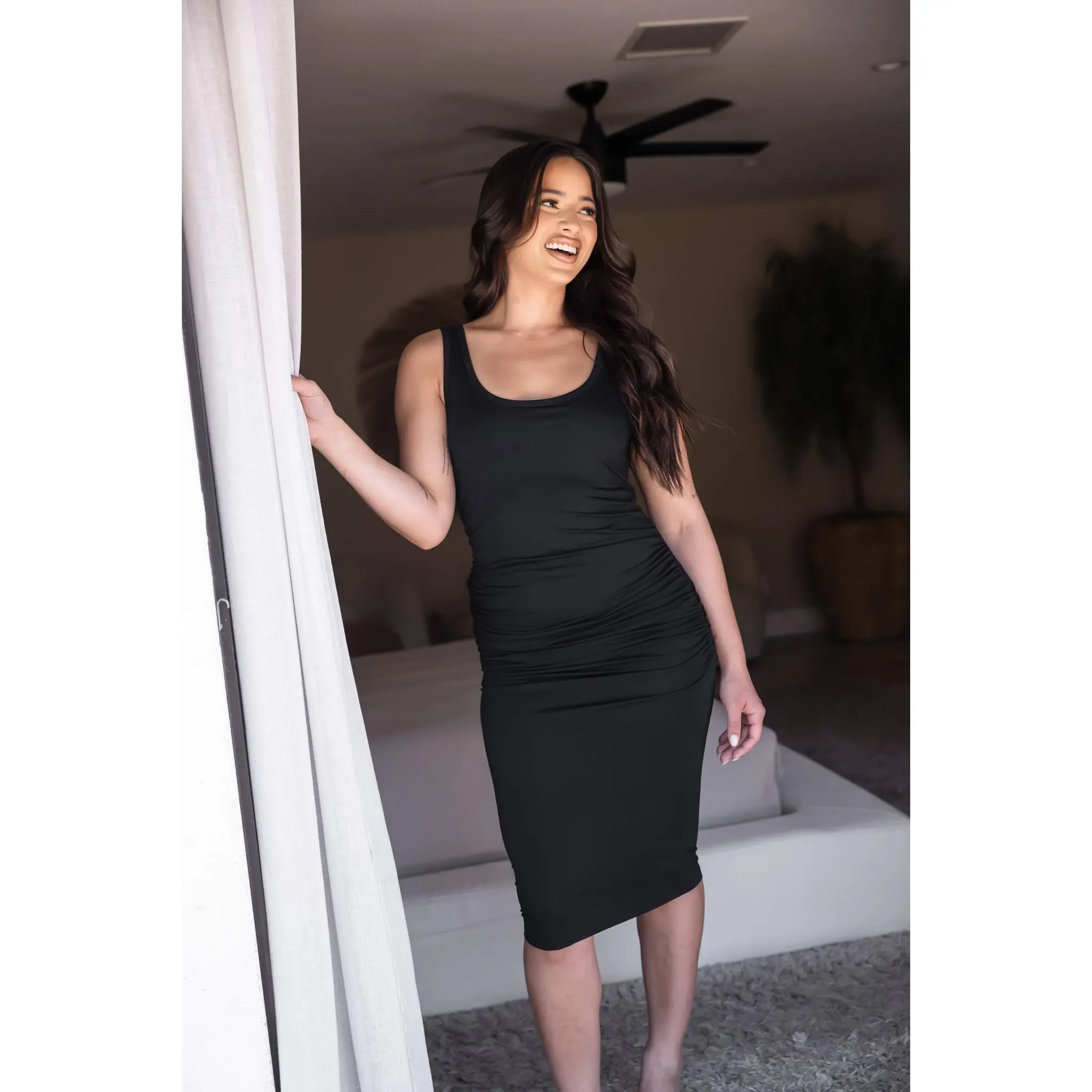 Midi Side Hustle Dress - Black