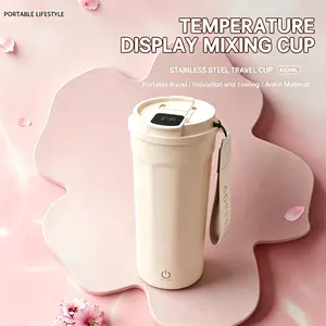 2026 New Food Grade Electric Mixer Cup Portable Sports Water Bottle Charging Version Automatic Soy Milk Maker Double Straw Coffee Cup for Gym Office