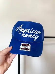 American Honey Trucker Hat - Forth of July & Memorial Day Accessory with Fun Design and Patriotic Flair