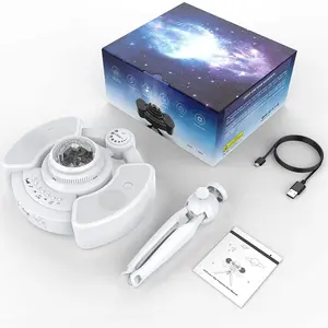 New Upgraded Arctic Light Starry Sky Projection Lamp, 360° Adjustable Angle, Bluetooth-compatible Stereo Music, LED Aurora, Laser Stars, Moonprojection, Projector Light
