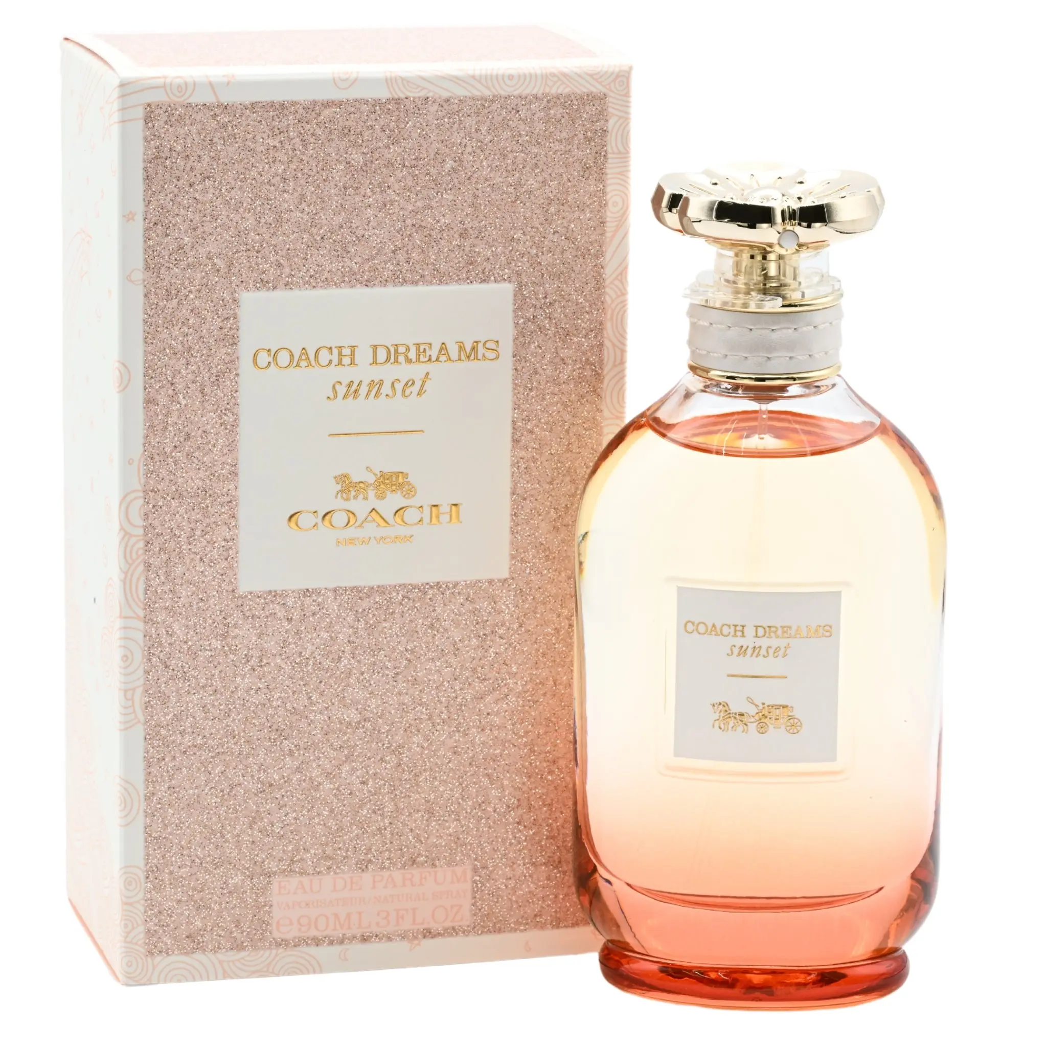 Coach Dreams Sunset Eau de Parfum (EDP) Full-Size Elegant Jasmine-Themed Modern Fragranced Luxurious Women's Fragrance, 3.0 fl oz Fruity Floral Scent, New in Box, Elegant Women's Fragrance