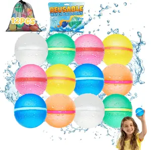 Reusable Water Balloons with Mesh Bag, Quick Fill for Kids Summer Pool, Beach Water Fights and Outdoor Party Games.