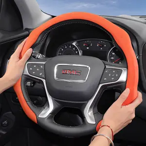 For GMC Alcantara Leather Steering Wheel Cover Suede Quick-install Design All-season Anti-slip Sweat-absorbing For Sierra 1500/Sierra HD/Yukon/Terrain/Acadia/Canyon/Savana/HUMMER EV/Sierra EV Black Orange Red Pink Green White			