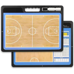 Dry Erase Basketball Clipboard for Coach, Premium Tactical Basketball Coaching Board, Double Sides Full & Half Court Dry Erase Board with Marker