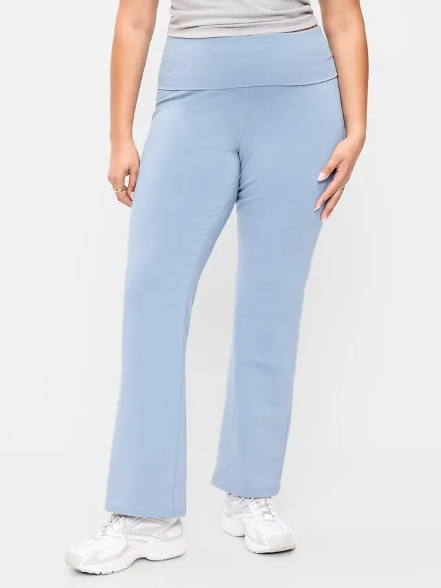 Old Navy Women's High-Waisted PowerChill Fold-Over Bootcut Leggings