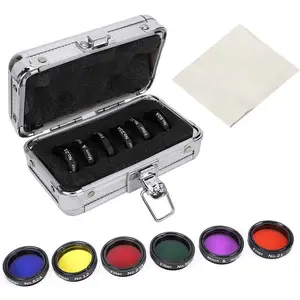 6 PCS 1.25Inch Colorful Telescope Filter Kit with Storage Box for Telescope Eyepieces Astronomical Telescope Accessories for Moon Nebula