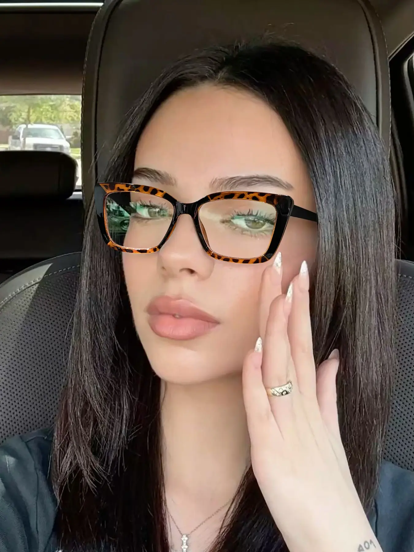 Women's Cat Eye Glasses Frame, Leopard Print Colorblock Retro Style, Clear Lens, Lightweight High-Quality, Daily Use, Office, Reading