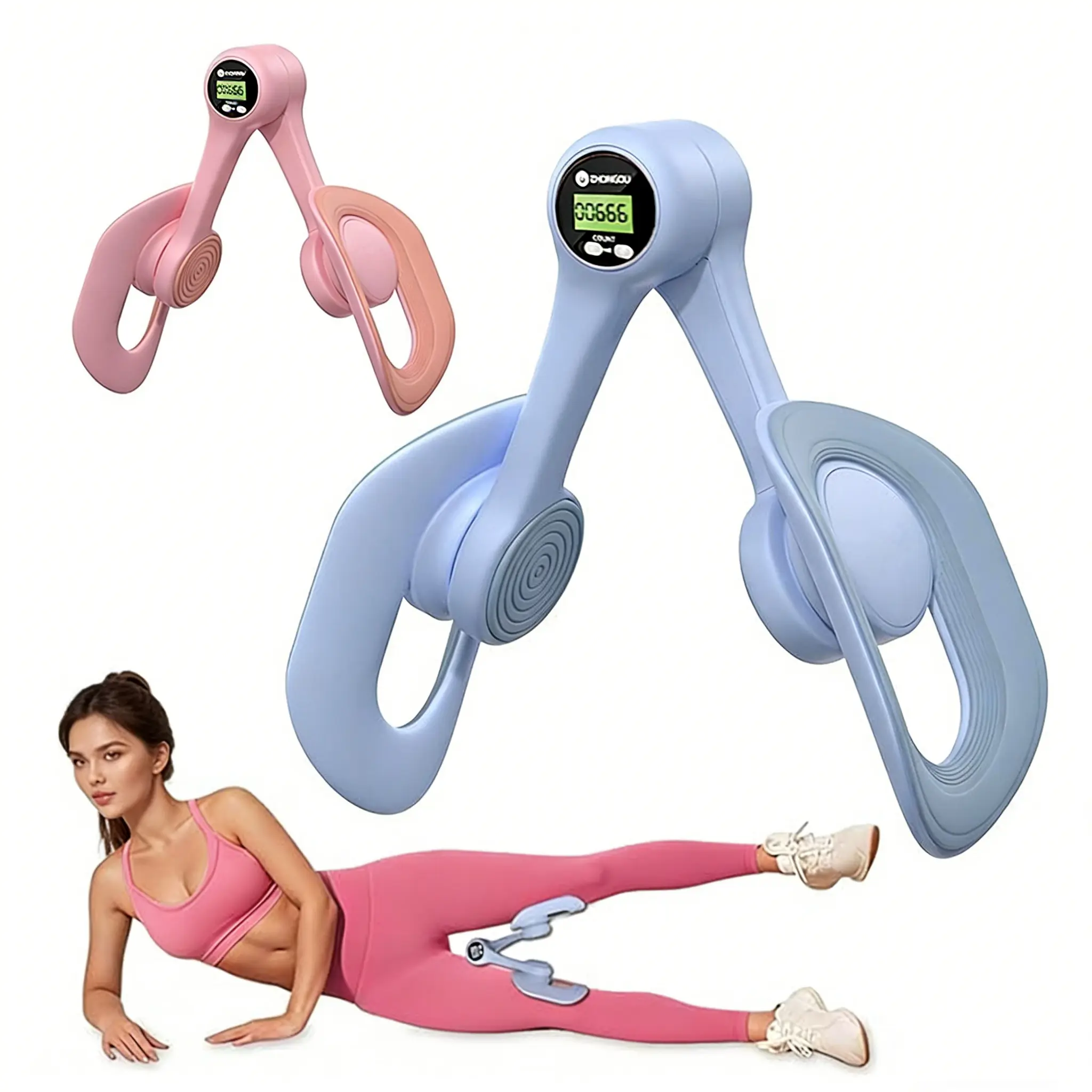Upgraded Smart Pelvic & Thigh Trainer - Home Gym Equipment with Digital Display, Adjustable Resistance, Non-Slip Design, TPE Material, Organic Silicon, Muscle Targeting, Portable Strength Training Gear