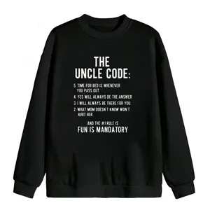 Funny Uncle Long Sleeve Sweatshirt – Perfect Gift from Niece & Nephew, Featuring The Uncle Code Design