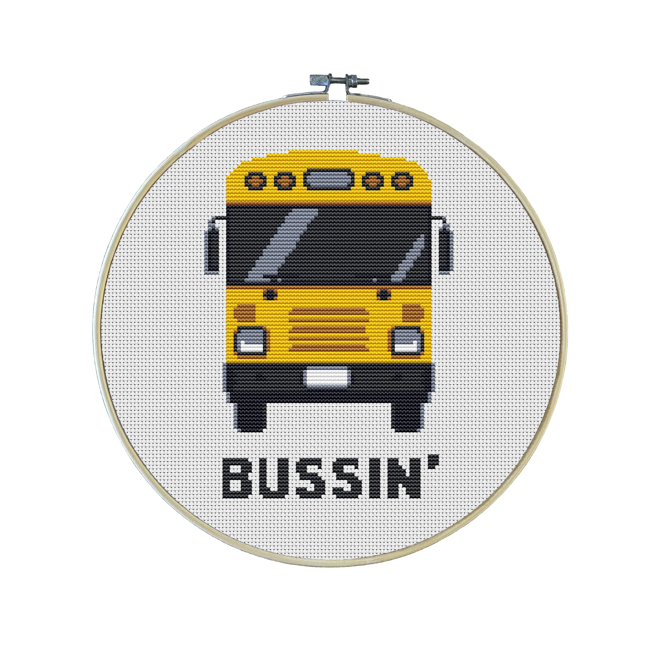 Bussin Premium Cross Stitch Kit - EVERYTHING INCLUDED | School Teacher Gift | Joke Patterns | Gen Z Slang | Funny | Kitchen Cross Stitch Patterns